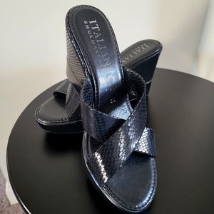 Black Wedge Sandal